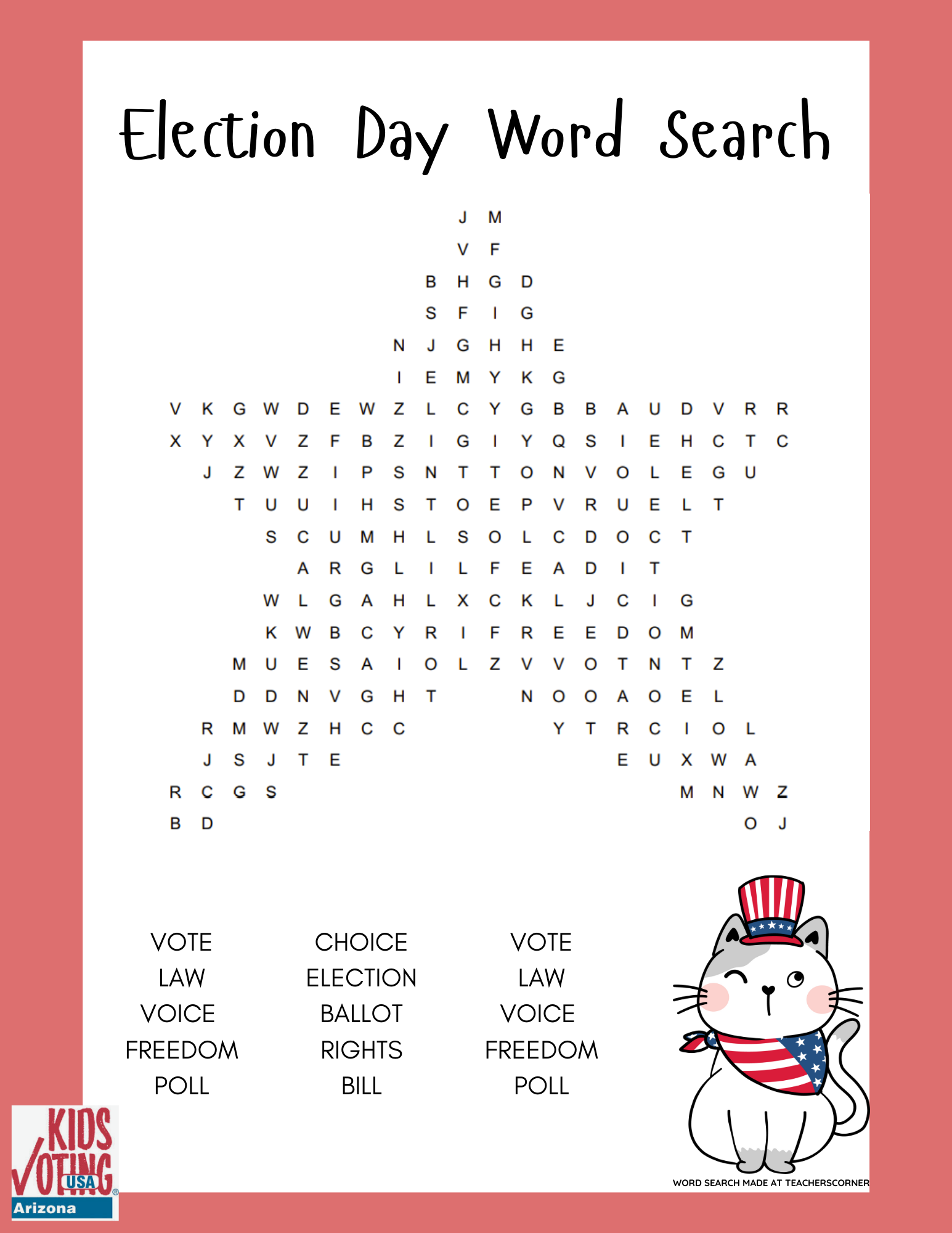 Election Day Word Search