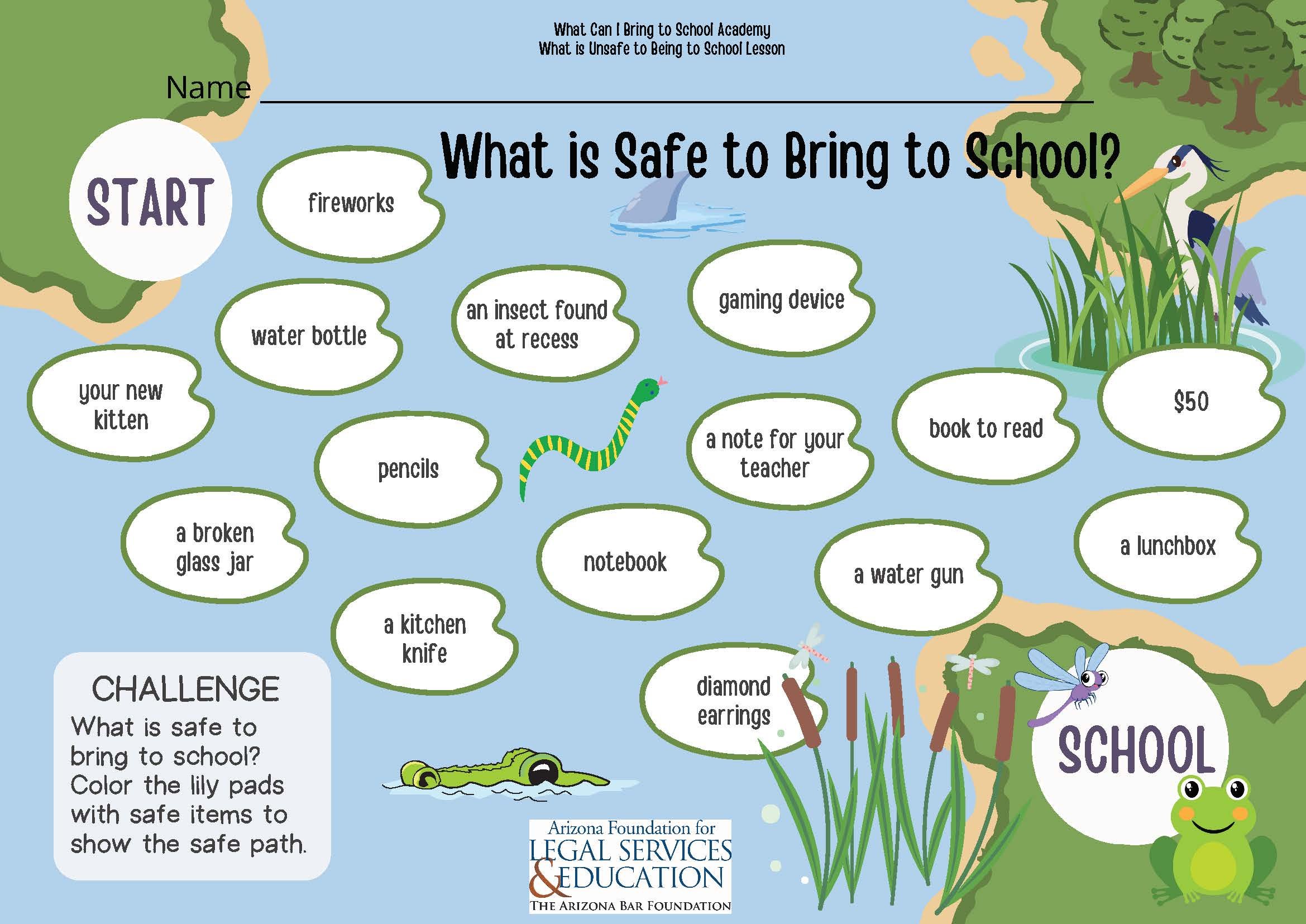 What is Safe to Bring to School Trail